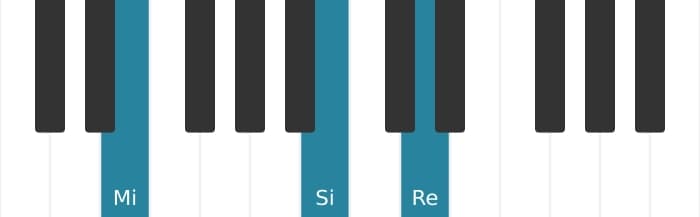Intonazione al pianoforte dell'accordo Mi Settima sospesa quarta - 2