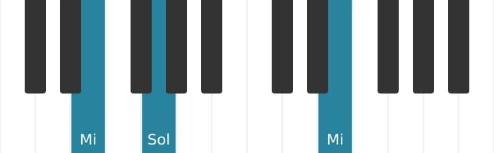 Intonazione al pianoforte dell'accordo Mi Minore diesis quinta - 2