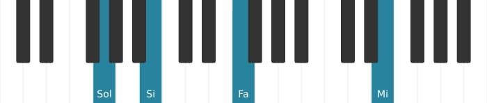 Intonazione al pianoforte dell'accordo Sol Dominante tredicesima diesis nona - 3