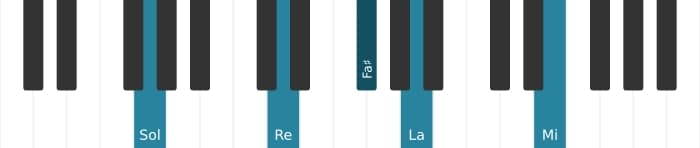 Intonazione al pianoforte dell'accordo Sol Maggiore tredicesima diesis undicesima - 1