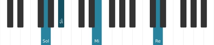 Intonazione al pianoforte dell'accordo Sol Minore sesta - 2
