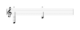 Bladmuziek van de noot A in meerdere octaven (2)