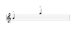Bladmuziek van de noot A in meerdere octaven (4)