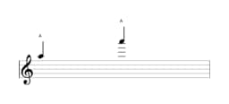 Bladmuziek van de noot A in meerdere octaven (5)