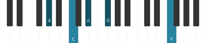 Piano-voicing van het As Zeven plus zes akkoord - 0
