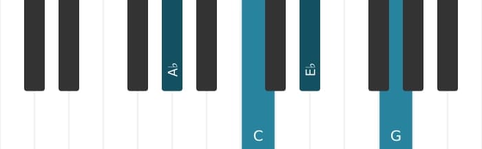 Piano-voicing van het As Majeur zeven akkoord - 0