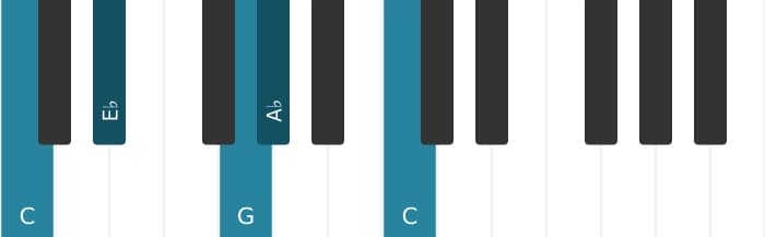 Piano-voicing van het As Majeur zeven akkoord - 3