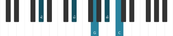 Piano-voicing van het As Majeur negen akkoord - 1