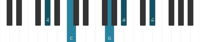 Piano-voicing van het As Majeur negen akkoord - 2