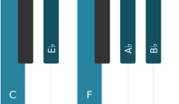 Piano toonladder voor C Malkos raga