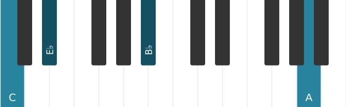 Piano-voicing van het C Mineur dertien akkoord - 3