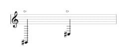 Bladmuziek van de noot Cis in meerdere octaven (2)