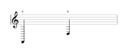 Bladmuziek van de noot D in meerdere octaven (2)