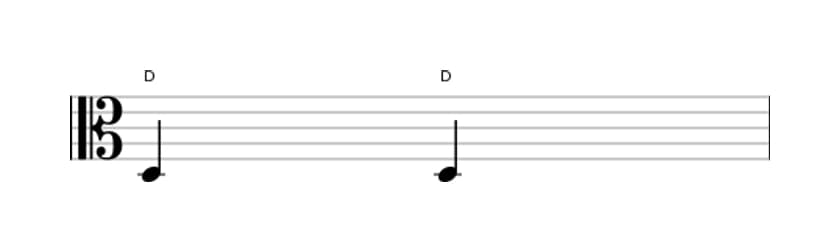 Bladmuziek van het Reine priem interval in drie octaven (3)