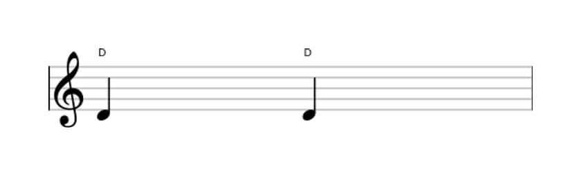 Bladmuziek van het Reine priem interval in drie octaven (4)