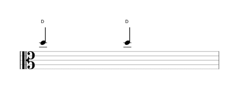 Bladmuziek van het Reine priem interval in drie octaven (5)