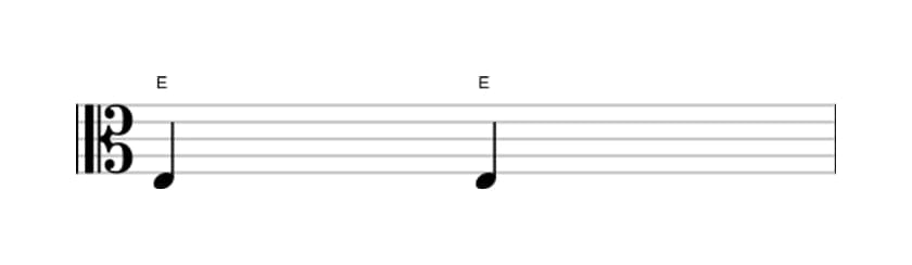 Bladmuziek van het Reine priem interval in drie octaven (3)