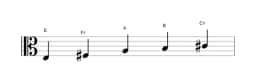 Bladmuziek van de E Ritusen toonladder in drie octaven (3)