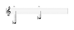 Bladmuziek van de noot Es in meerdere octaven (2)