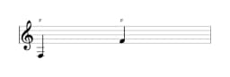Bladmuziek van de noot F in meerdere octaven (3)