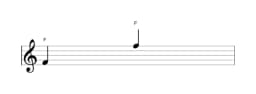 Bladmuziek van de noot F in meerdere octaven (4)