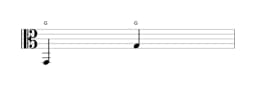 Bladmuziek van de noot G in meerdere octaven (2)