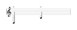 Bladmuziek van de noot G in meerdere octaven (2)