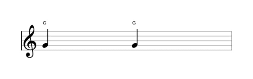 Bladmuziek van het Reine priem interval in drie octaven (4)