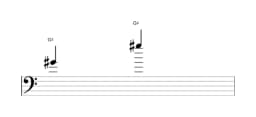 Bladmuziek van de noot Gis in meerdere octaven (4)