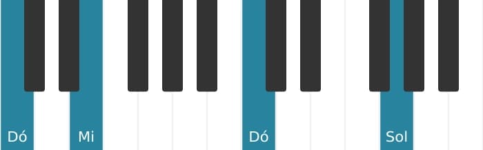 Voz de piano do acorde Dó Maior - 2