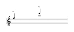 Partitura da nota Fá em múltiplas oitavas (5)