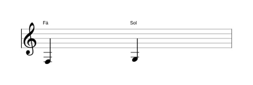 Partitura do intervalo Segunda maior em três oitavas (3)