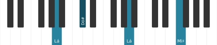 Voz de piano do acorde Lá Aumentado - 2