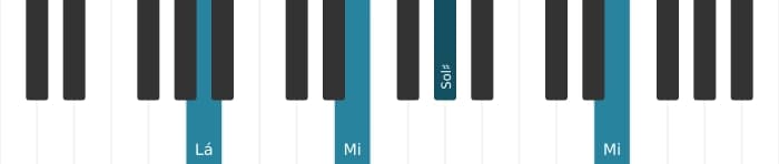 Voz de piano do acorde Lá Maior nona suspenso quarta - 2
