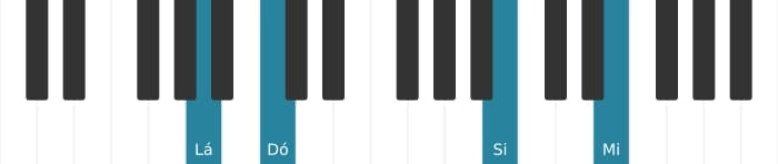 Voz de piano do acorde Lá Menor adicionada nona - 3