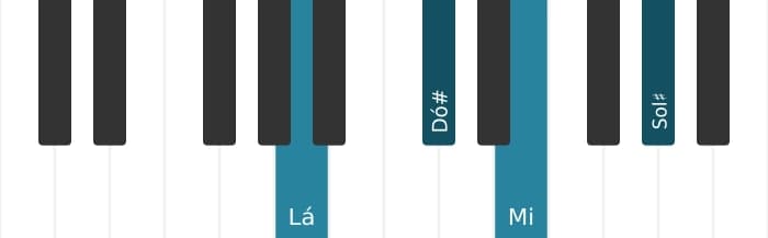 Voz de piano do acorde Lá Sétima Maior - 0