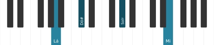 Voz de piano do acorde Lá Sétima Maior - 2
