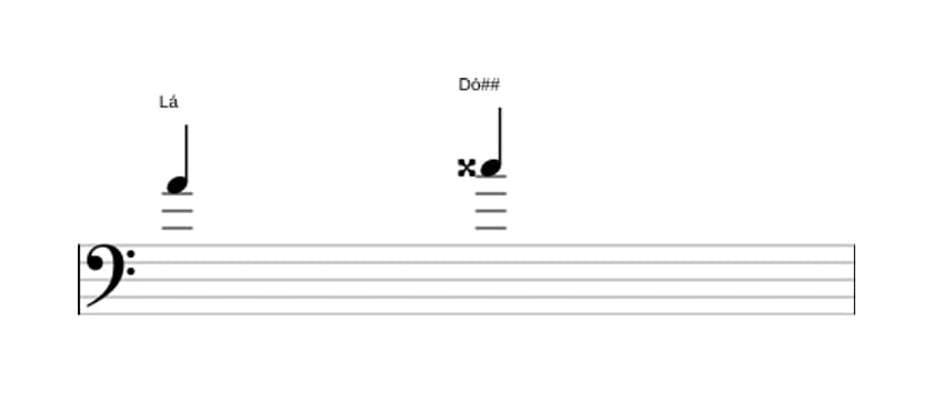 Partitura do intervalo Terça aumentada em três oitavas (4)