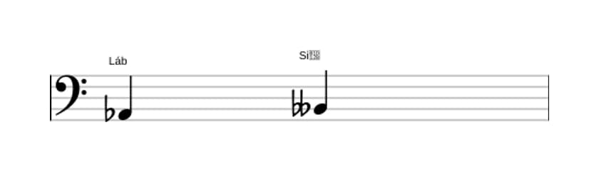 Partitura do intervalo Segunda menor em três oitavas (2)