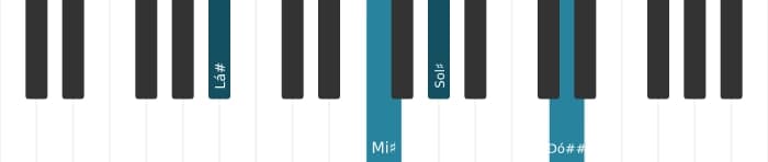 Voz de piano do acorde Lá sustenido Sétima dominante - 1