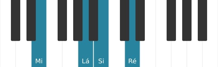 Voz de piano do acorde Mi suspenso quarta bemol nona - 1