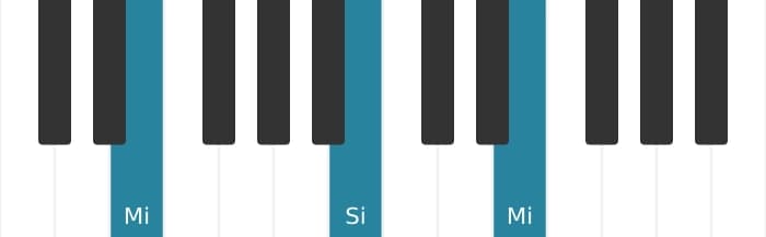 Voz de piano do acorde Mi Maior - 1