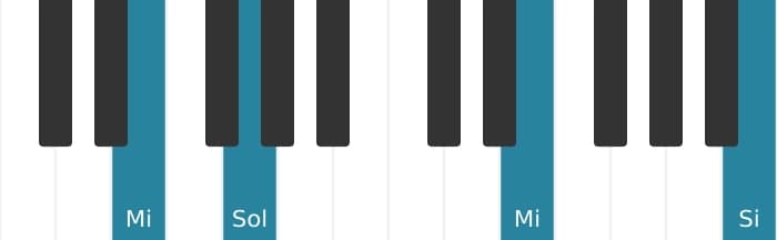 Voz de piano do acorde Mi Menor - 2