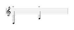 Partitura da nota Mi em múltiplas oitavas (2)