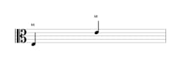 Partitura da nota Mi em múltiplas oitavas (3)