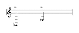 Partitura da nota Mi bemol em múltiplas oitavas (2)