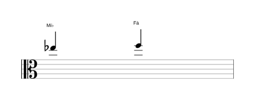 Partitura do intervalo Segunda maior em três oitavas (5)