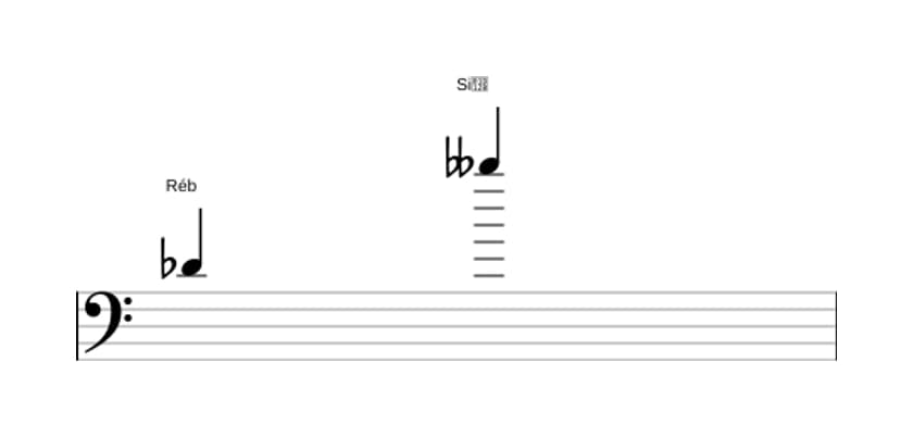 Partitura do intervalo Décima terceira menor em três oitavas (4)