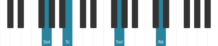 Voz de piano do acorde Sol Maior - 2