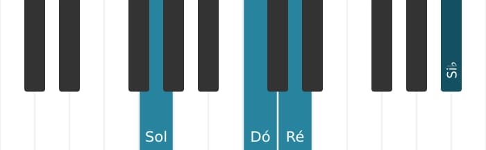 Voz de piano do acorde Sol Menor adicionada quarta - 1